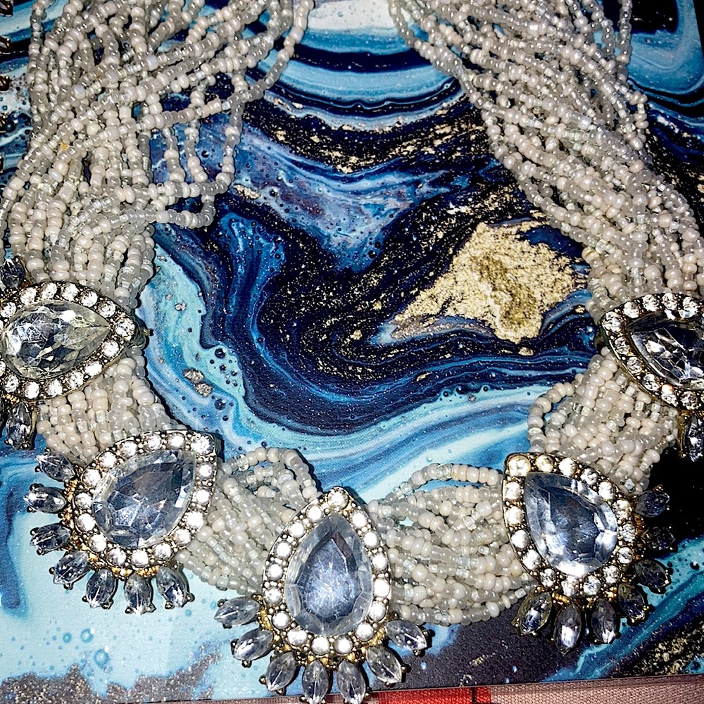 Beaded Diamond Choker Necklace